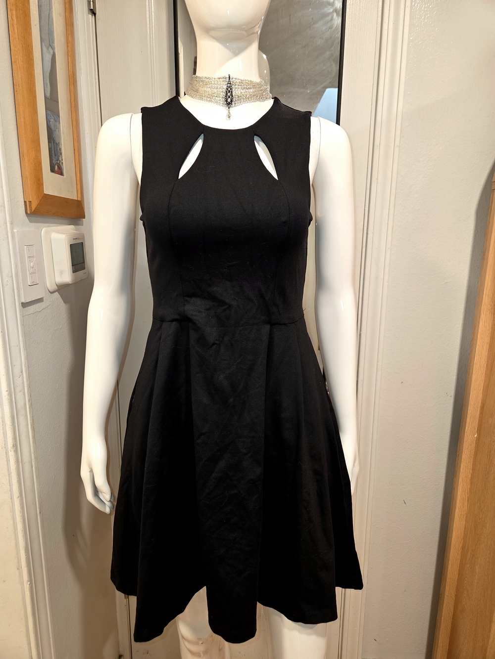 Cynthia Rowley Beautiful Black Sleeveless Fit-and-Flare Dress Sz S